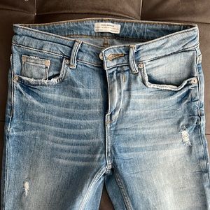 Zara distressed skinny jeans